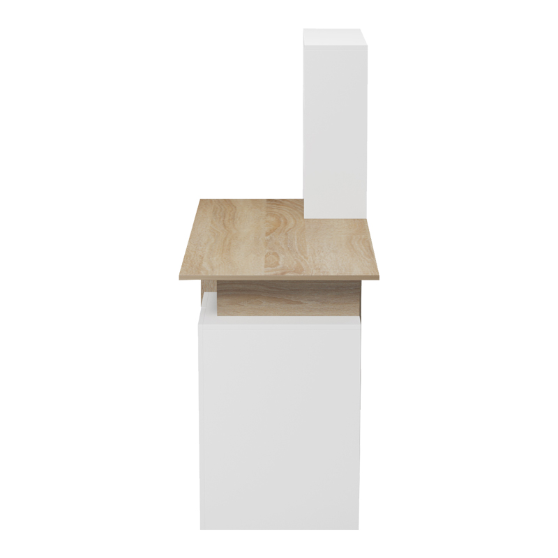 Γραφείο με βιβλιοθήκη και ντουλάπι Meza pakoworld sonoma-λευκό 146.3x55x128.8εκ - Image 5