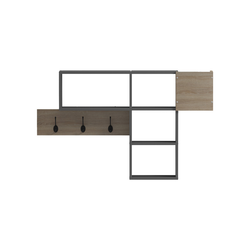 Κρεμάστρα τοίχου Wenia pakoworld σε sonoma-ανθρακί απόχρωση 99.5x15x61εκ - Image 2