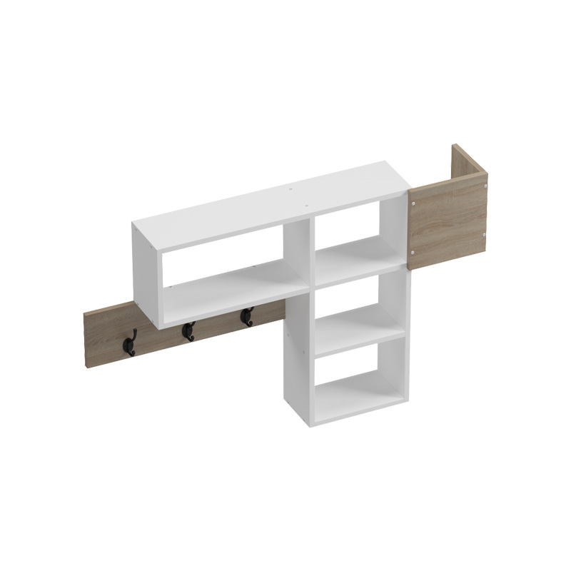 Κρεμάστρα τοίχου Wenia pakoworld σε sonoma-λευκό 99.5x15x61εκ - Image 4