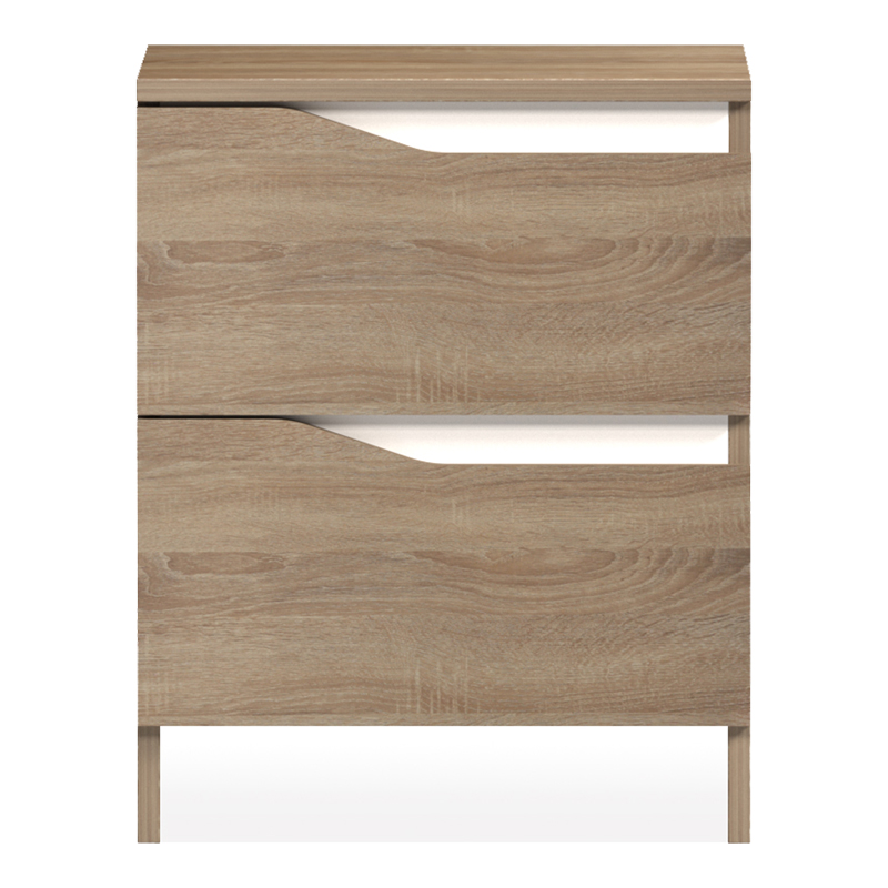 Κομοδίνο Verena pakoworld sonoma-λευκό 40x40x50εκ - Image 2