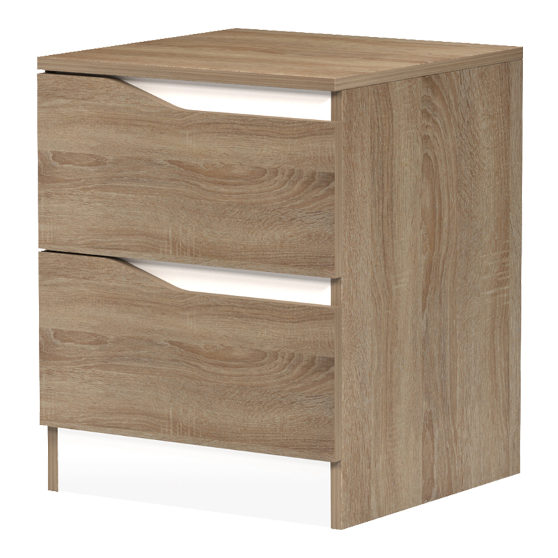 Κομοδίνο Verena pakoworld sonoma-λευκό 40x40x50εκ - Image 3