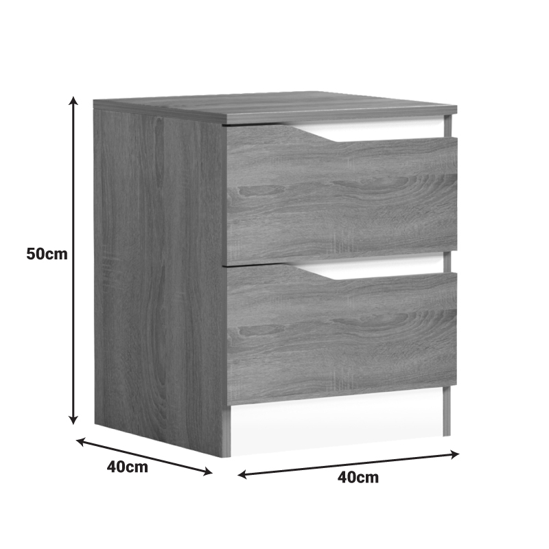 Κομοδίνο Verena pakoworld sonoma-λευκό 40x40x50εκ - Image 5