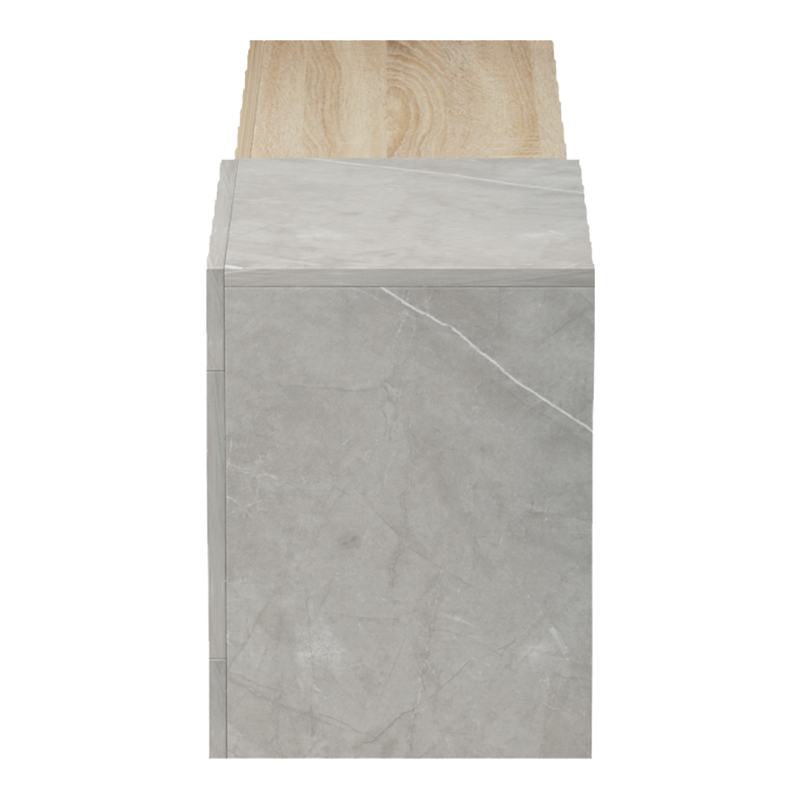 Έπιπλο τηλεόρασης επιτοίχιο Flato pakoworld sonoma-γκρι μπεζ όψη μαρμάρου 150x29.5x38.5εκ - Image 5