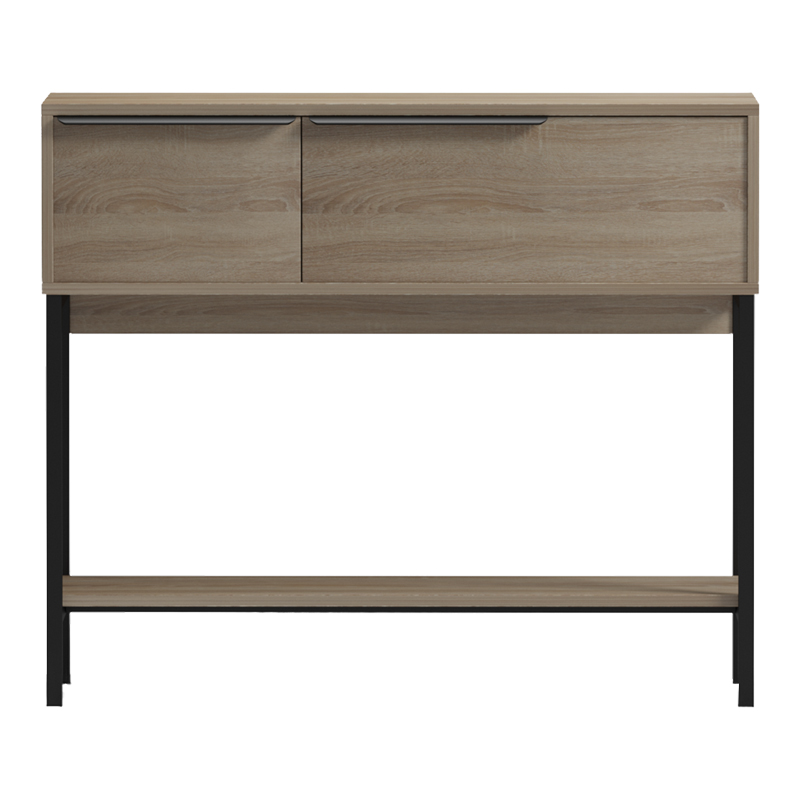 Κονσόλα Nordic pakoworld σε sonoma-μαύρη απόχρωση 90x29,5x76εκ - Image 5