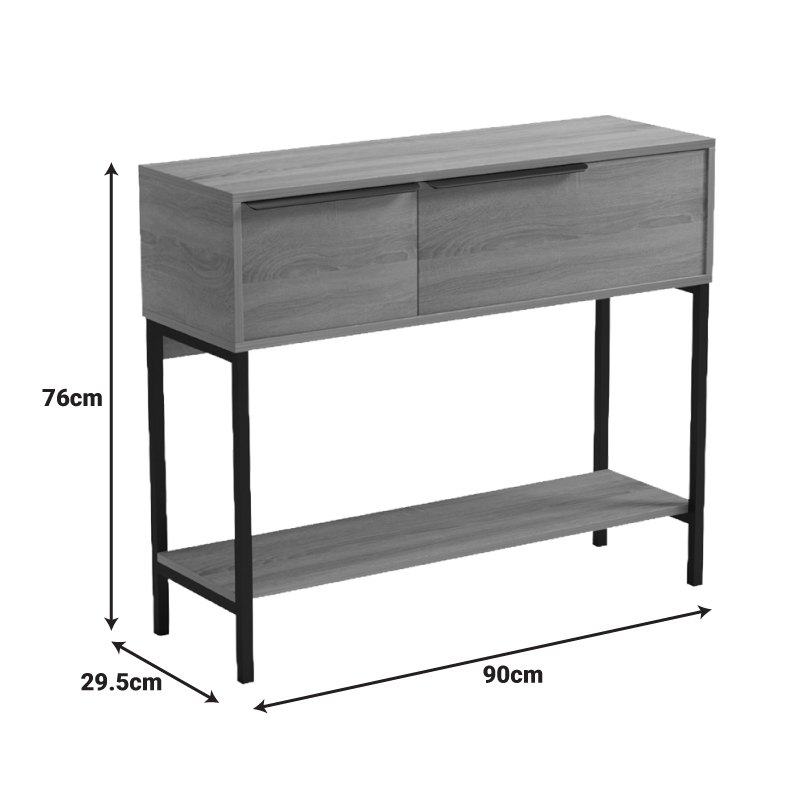 Κονσόλα Nordic pakoworld σε sonoma-μαύρη απόχρωση 90x29,5x76εκ - Image 7