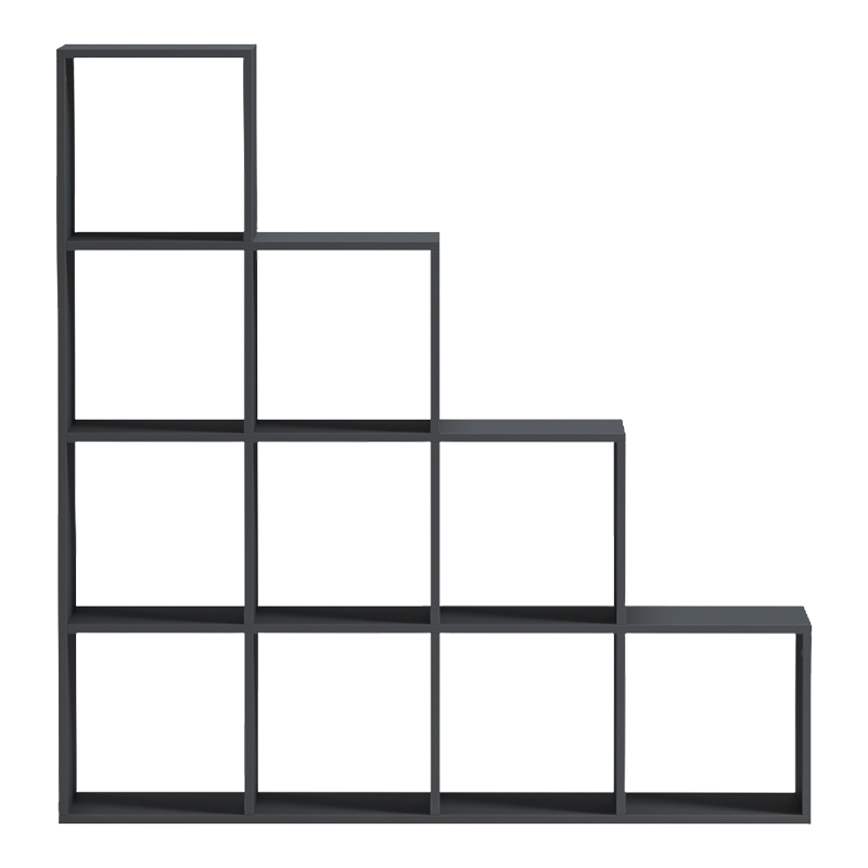 Βιβλιοθήκη Scala pakoworld ανθρακί 129.5x29x129.5εκ - Image 2