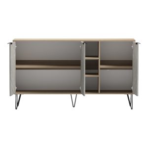 Μπουφές Balain pakoworld sonoma-γκρι μπεζ όψη μαρμάρου 142x35.5x83εκ