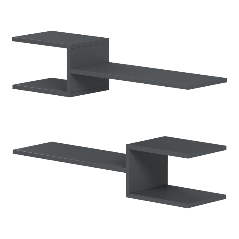 Ραφιέρα τοίχου Galler pakoworld ανθρακί 79x19.5x18εκ - Image 2