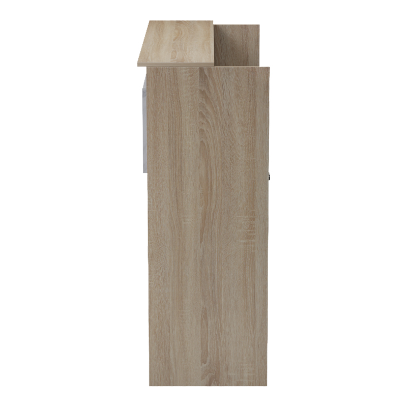 Γραφείο reception Optima pakoworld με led sonoma-λευκή όψη μαρμάρου 110x40x110εκ - Image 5