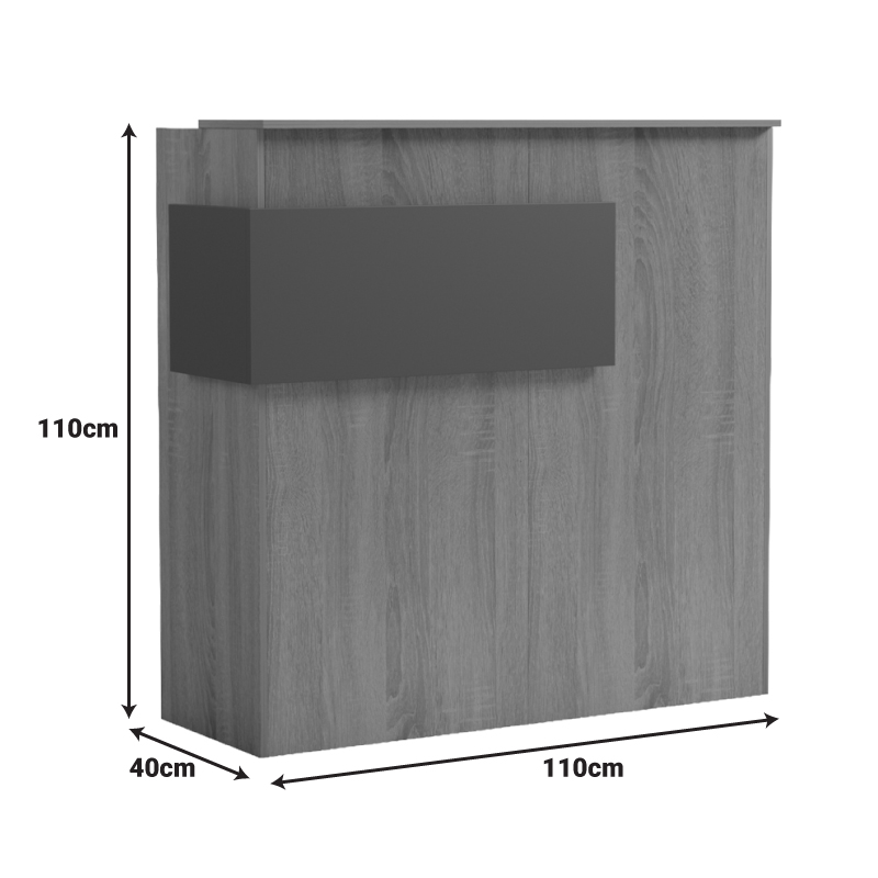 Γραφείο reception Optima pakoworld με led sonoma-λευκή όψη μαρμάρου 110x40x110εκ - Image 6