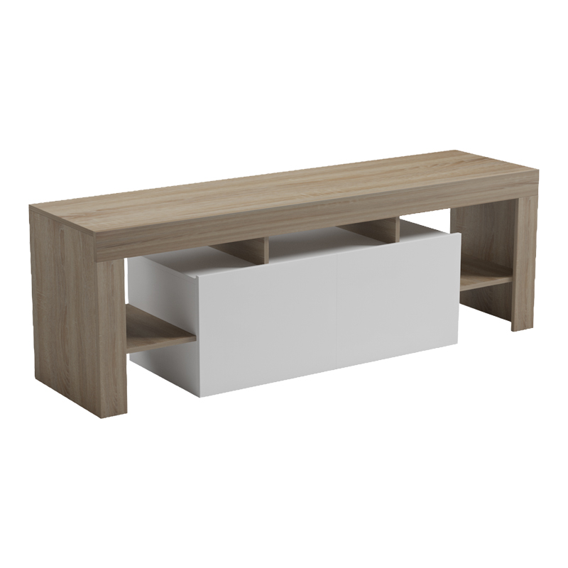 Έπιπλο τηλεόρασης Liner pakoworld sonoma-λευκό 150x40x50εκ - Image 4