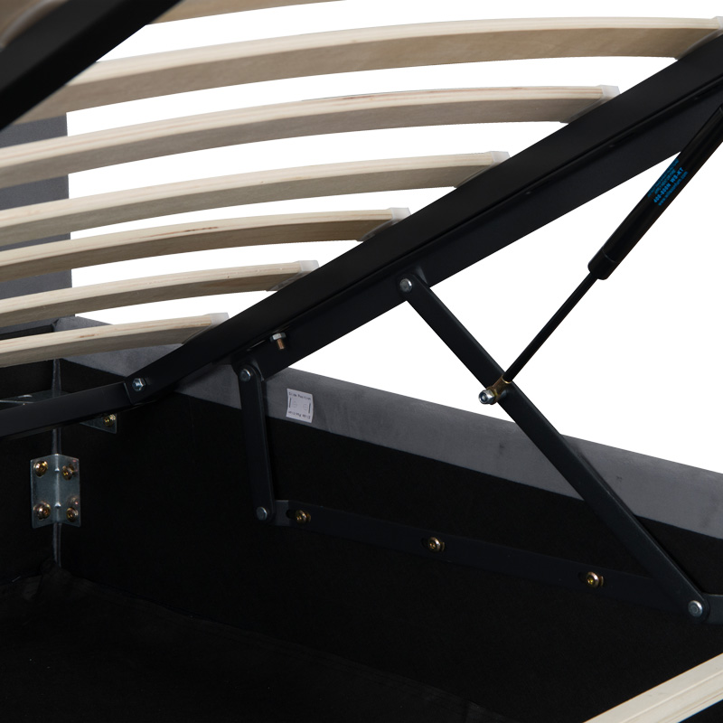 Κρεβάτι διπλό Kamaho pakoworld βελούδο ανθρακί με αποθηκευτικό χώρο 160x200εκ - Image 7