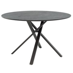 Tραπέζι Cerco pakoworld MDF μαύρο Φ120x75εκ