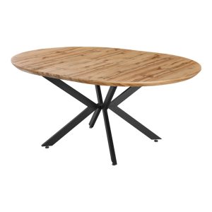 Τραπέζι επεκτεινόμενο Edina pakoworld mdf σε sonoma απόχρωση με μαύρα μεταλλικά πόδια 130-170x130x75εκ