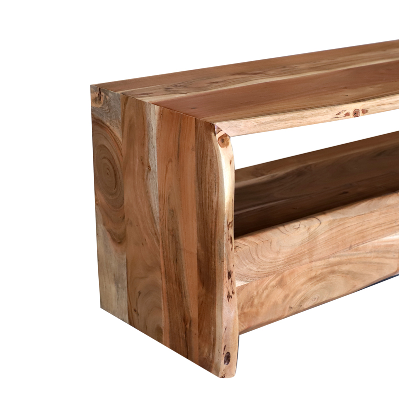 Έπιπλο τηλεόρασης Konna pakoworld μασίφ ξύλο ακακίας καρυδί 140x40x45εκ - Image 2