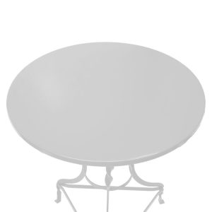 Τραπέζι Ζαππείου Noah pakoworld μεταλλικό λευκό Φ58x72εκ