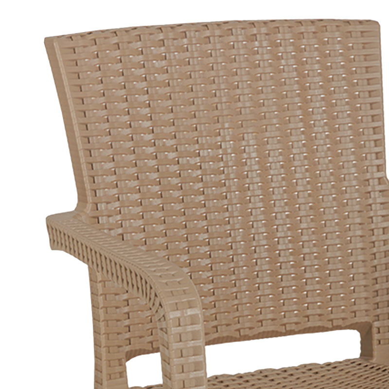 Τραπεζαρία Icoan-Halcyon pakoworld σετ 3τεμ PP σε cappuccino απόχρωση - Image 2