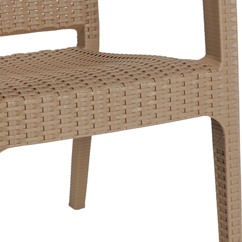 Τραπεζαρία Icoan-Halcyon pakoworld σετ 3τεμ PP σε cappuccino απόχρωση - Image 3