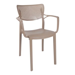 Τραπεζαρία Icon-Frontline pakoworld σετ 3τεμ PP σε cappuccino απόχρωση