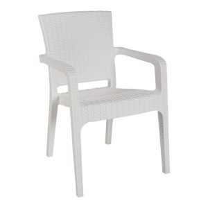 Τραπεζαρία Icon-Halcyon pakoworld σετ 3τεμ PP σε λευκή απόχρωση