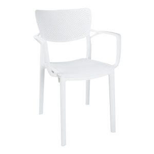 Τραπεζαρία Icon-Fontline pakoworld σετ 5τεμ PP σε λευκή απόχρωση