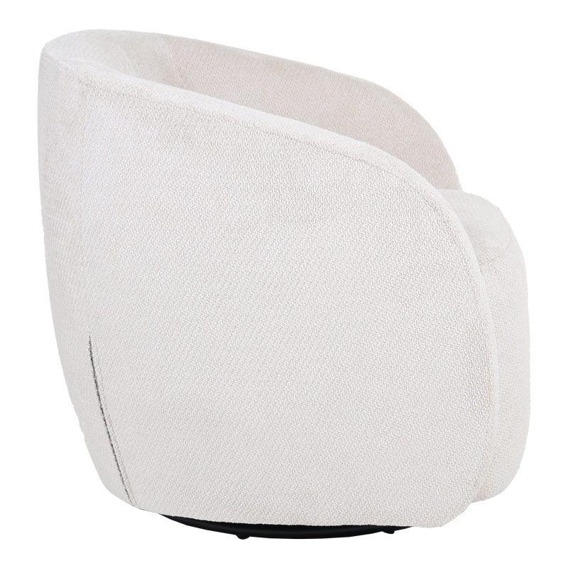 Πολυθρόνα Barrelo pakoworld περιστρεφόμενη με κρεμ ύφασμα 77x72x69εκ - Image 2