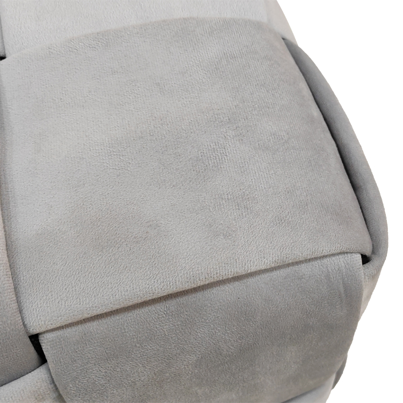 Σκαμπό Jisko pakoworld γκρι βελούδο 38x38x40εκ - Image 2