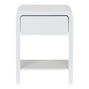 Κομοδίνο Zeplen pakoworld MDF σε λευκή απόχρωση 40x30x53εκ