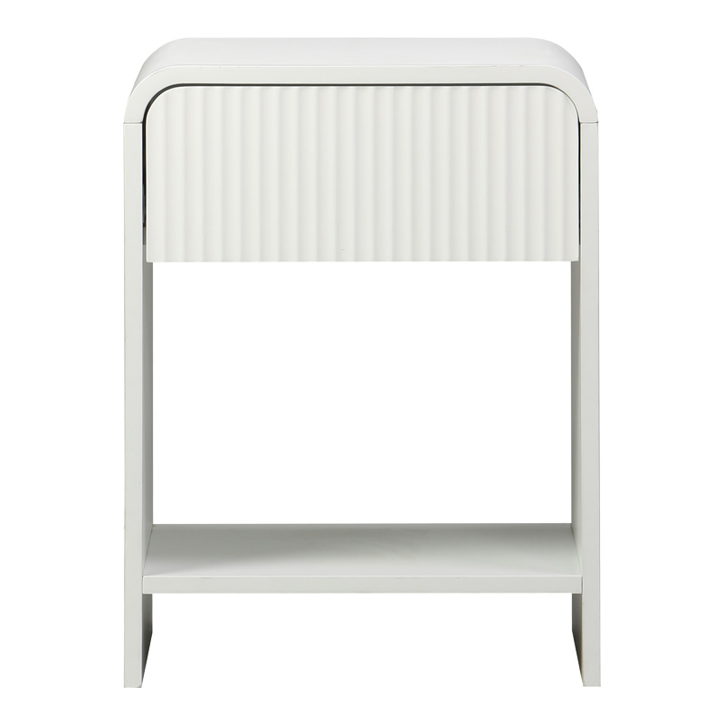 Κομοδίνο Lemperto pakoworld MDF σε λευκή απόχρωση 40x40x53εκ - Image 2