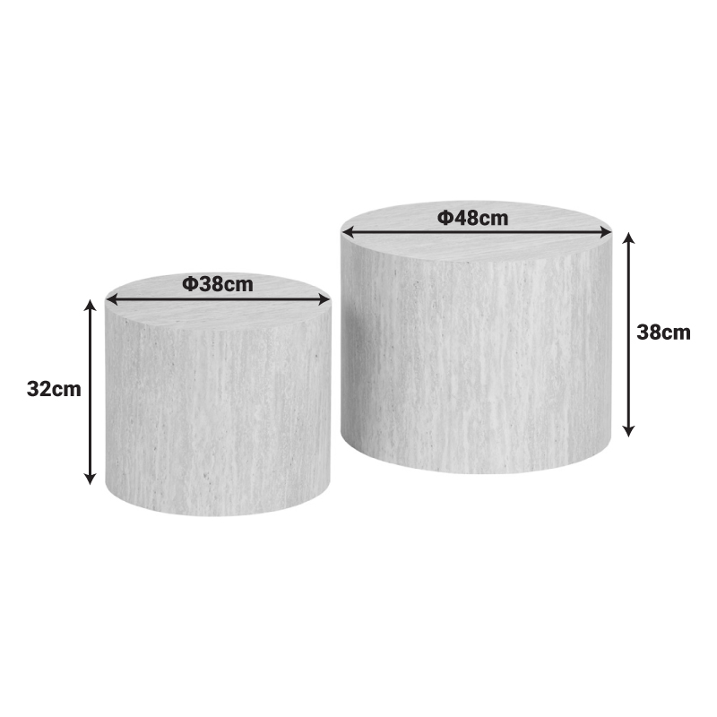 Βοηθητικά τραπεζάκια 2τεμ Zonar pakoworld MDF σε όψη τραβερτίνας - Image 6