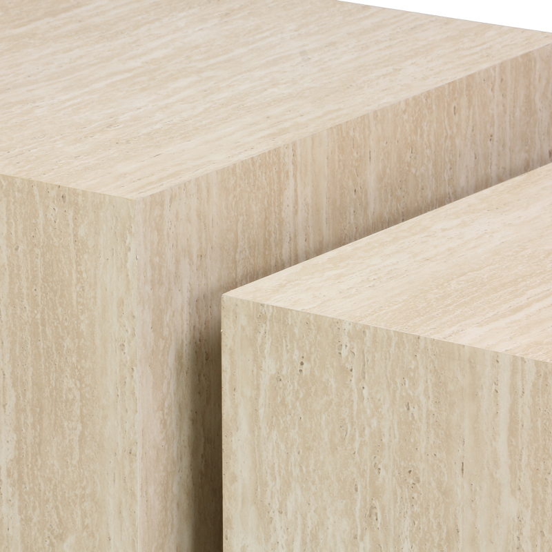 Βοηθητικά τραπέζια Coffina pakoworld σετ 2τεμ mdf σε όψη τραβερτίνας - Image 5