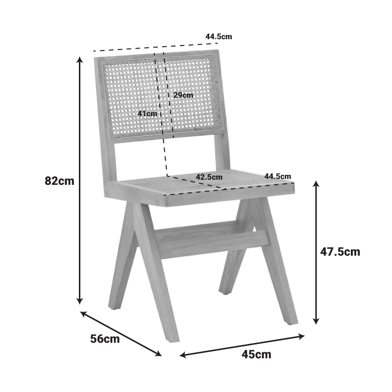 Καρέκλα Winslow pakoworld φυσικό rubberwood 45x56x82εκ - Image 2