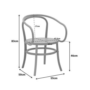 Πολυθρόνα Verfie pakoworld φυσικό ξύλο οξιάς 55x50x83εκ