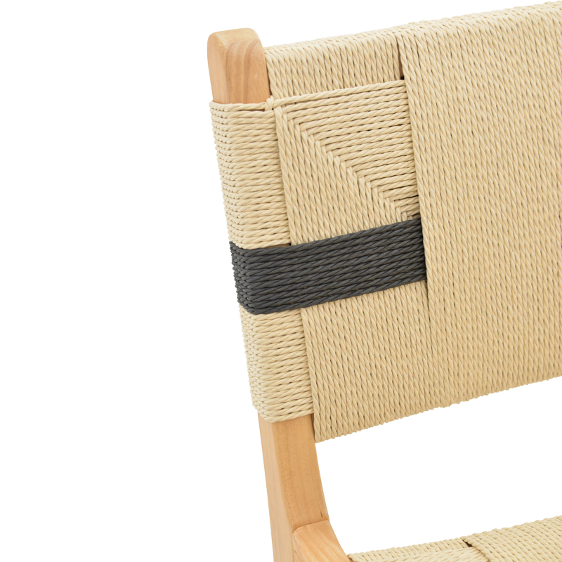 Σκαμπό μπαρ Julien pakoworld rubberwood φυσικό-έδρα φυσικό-μαύρο σχοινί 45x46x95εκ - Image 8