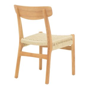 Καρέκλα Eaprine pakoworld φυσικό σχοινί-rubberwood 49x53x77εκ