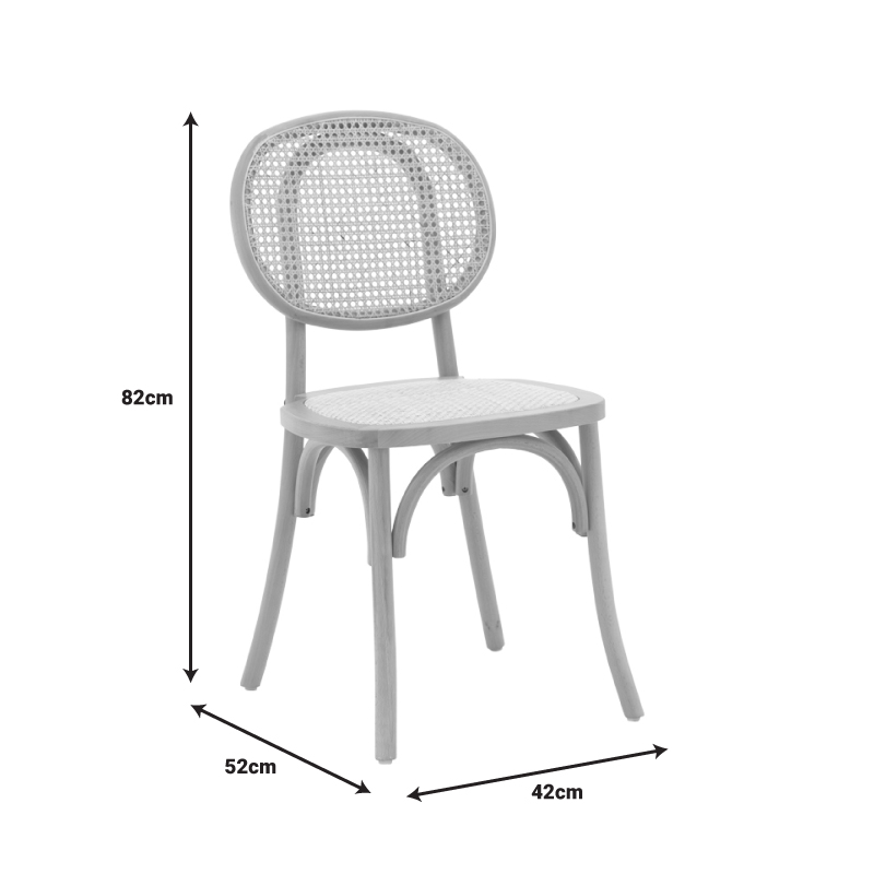 Καρέκλα στοιβαζόμενη Zoel pakoworld ξύλο οξιάς και rattan σε φυσική απόχρωση 45x52x82εκ - Image 8