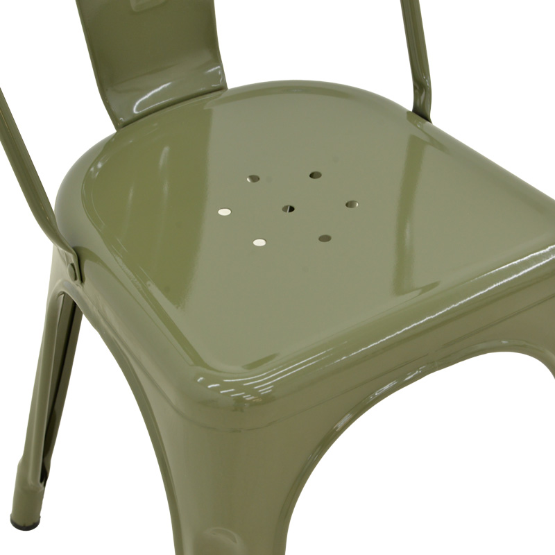 Καρέκλα Utopia pakoworld μέταλλο σε λαδί απόχρωση 44x44x85εκ - Image 7