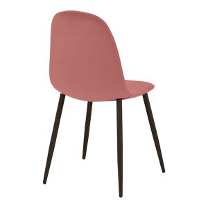 Καρέκλα Bella pakoworld σάπιο μήλο βελούδο με μεταλλικό μαύρο πόδι 43.5x52x89εκ
