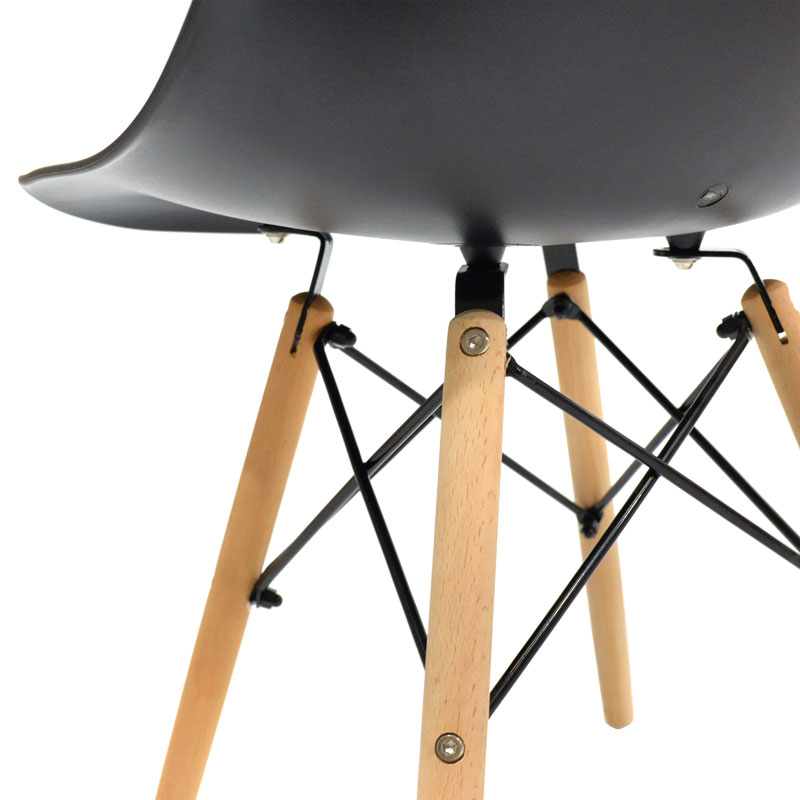 Καρέκλα Julita pakoworld PP μαύρο-φυσικό πόδι 46x50x82εκ - Image 6