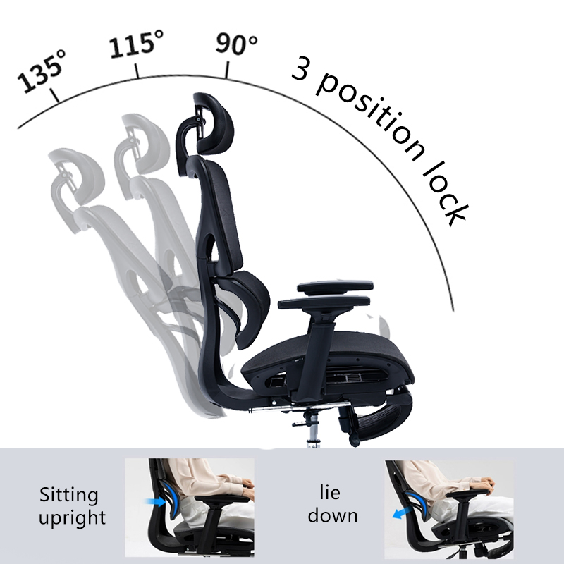 Καρέκλα γραφείου διευθυντή με υποπόδιο Thelonius pakoworld mesh μαύρο - Image 3