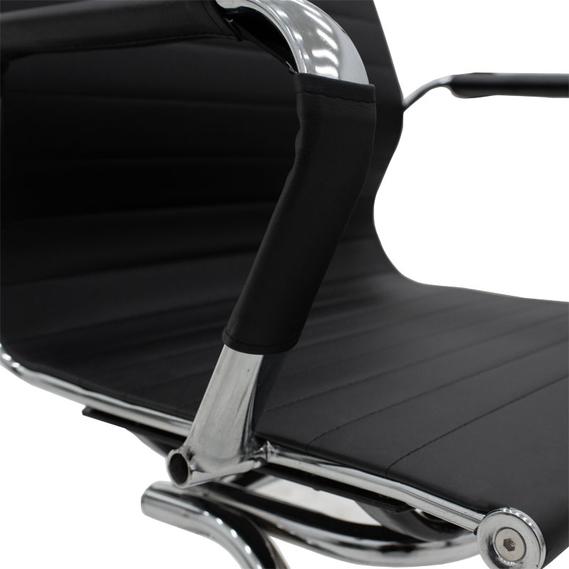 Καρέκλα γραφείου επισκέπτη Valter pakoworld μαύρο pu 55.5x48x88εκ - Image 5