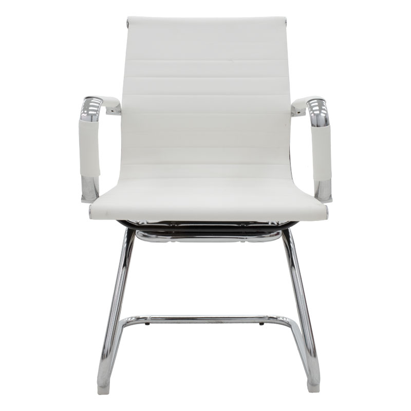 Καρέκλα γραφείου επισκέπτη Valter pakoworld λευκό pu 55.5x48x88εκ - Image 3