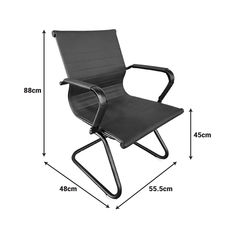 Καρέκλα γραφείου επισκέπτη Valter pakoworld pu μαύρο 55.5x48x88εκ - Image 5