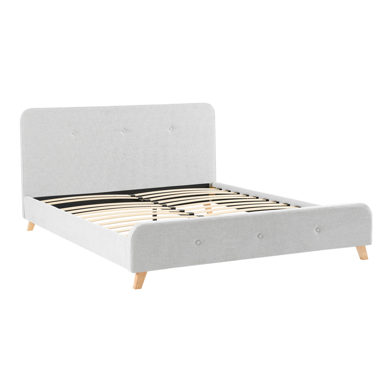 Κρεβάτι διπλό Restel pakoworld ύφασμα γκρι 160x200εκ - Image 2