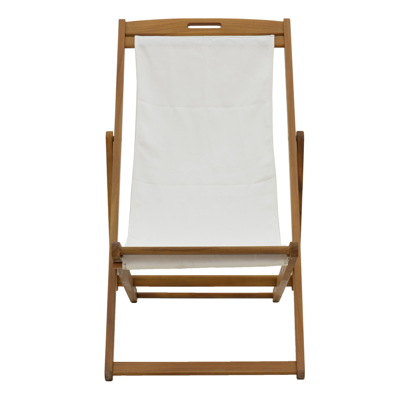 Σεζλόνγκ Franclow pakoworld ξύλο ακακίας φυσικό-πανί pvc λευκό - Image 3