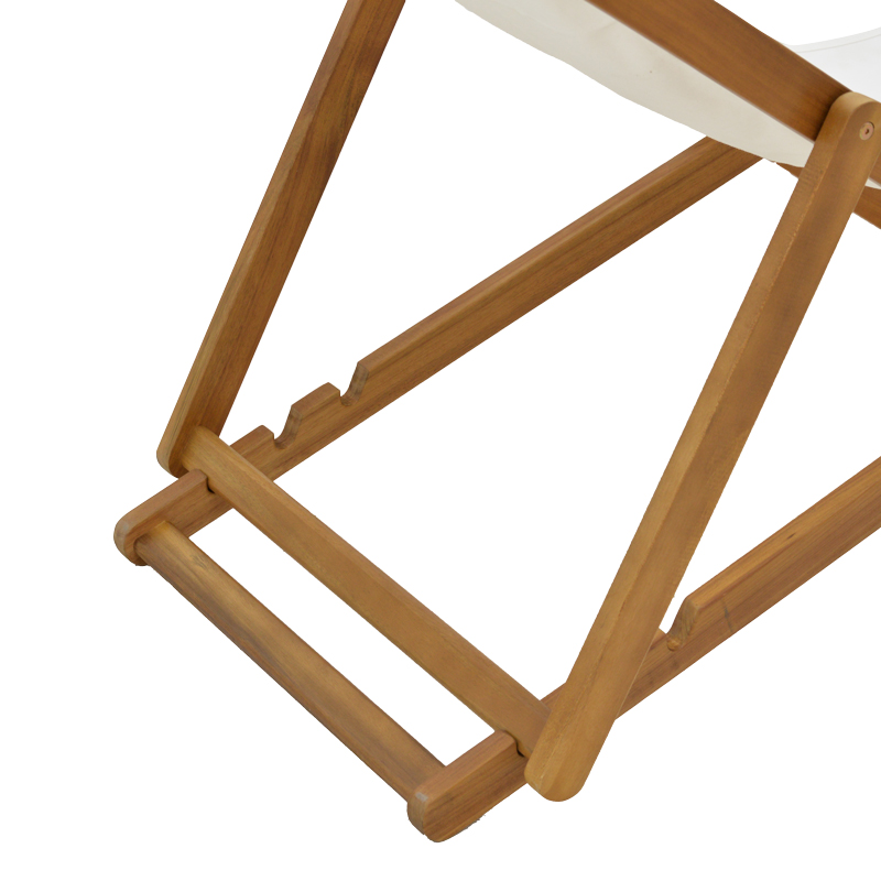 Σεζλόνγκ Franclow pakoworld ξύλο ακακίας φυσικό-πανί pvc λευκό - Image 5