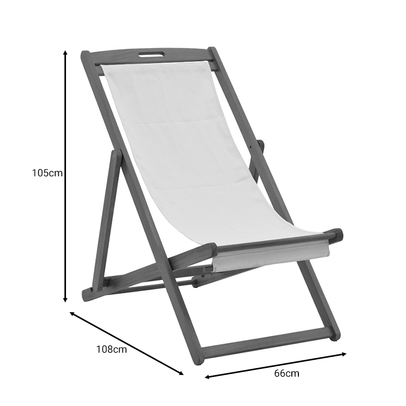 Σεζλόνγκ Franclow pakoworld ξύλο ακακίας φυσικό-πανί pvc λευκό - Image 6