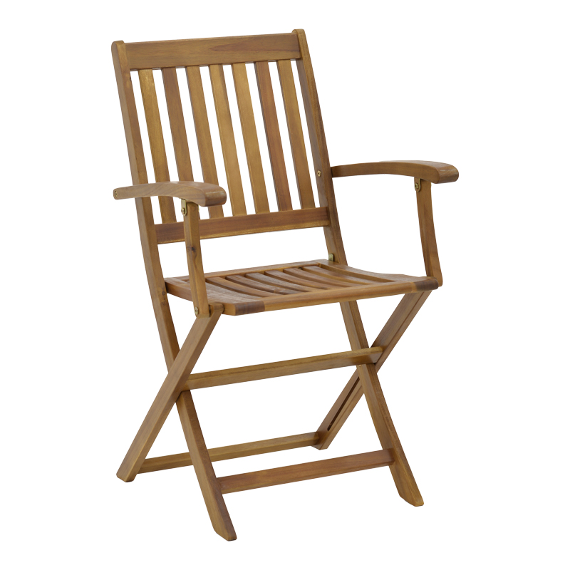 Τραπεζαρία Joter-Falov pakoworld σετ 5τεμ φυσικό μασίφ ξύλο ακακίας 130x80x72εκ - Image 6