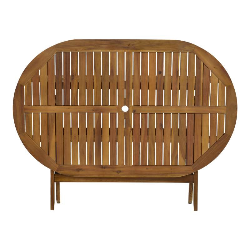 Τραπεζαρία Bistrual-Falov pakoworld σετ 5τεμ πτυσσόμενο φυσικό μασίφ ξύλο ακακίας 130x80x72εκ - Image 5