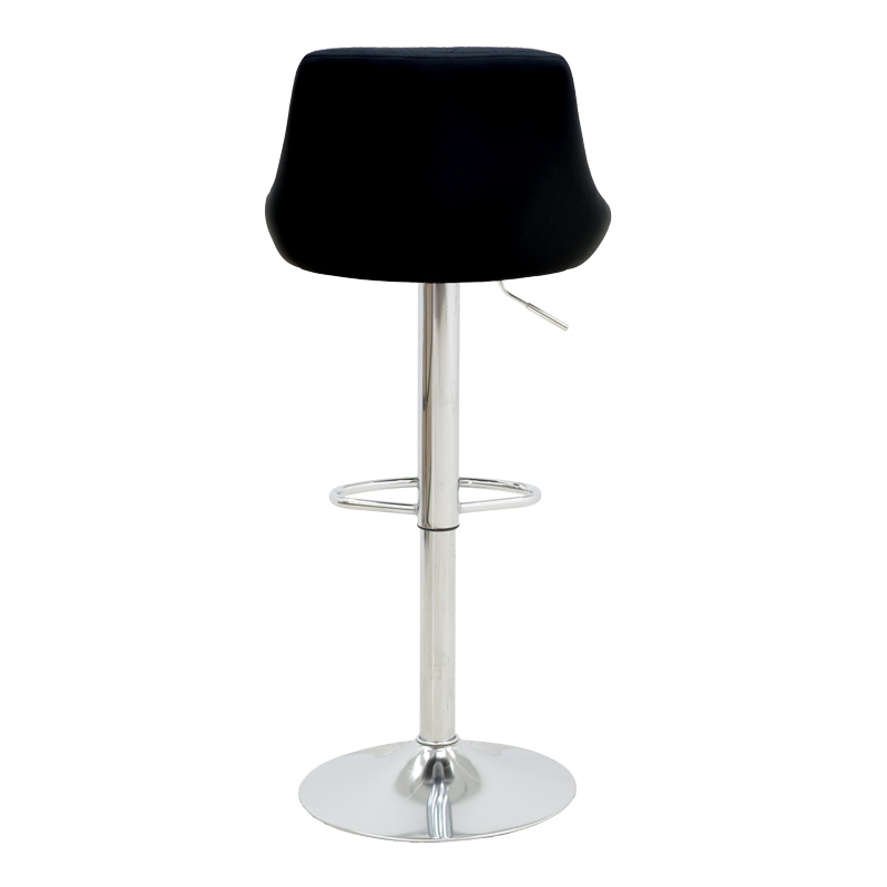 Σκαμπό μπαρ Boronez pakoworld πτυσσόμενο μαύρο pu-βάση χρωμίου 47x49x112εκ - Image 5